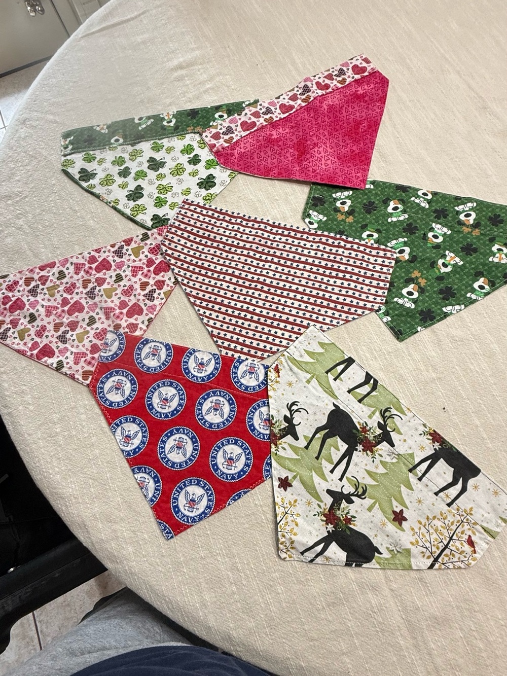 7 total assorted dog bandanas -  Holiday Themed